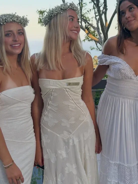 House of CB Seren vintage cream floral lace back maxi dress - Picture 5 of 5